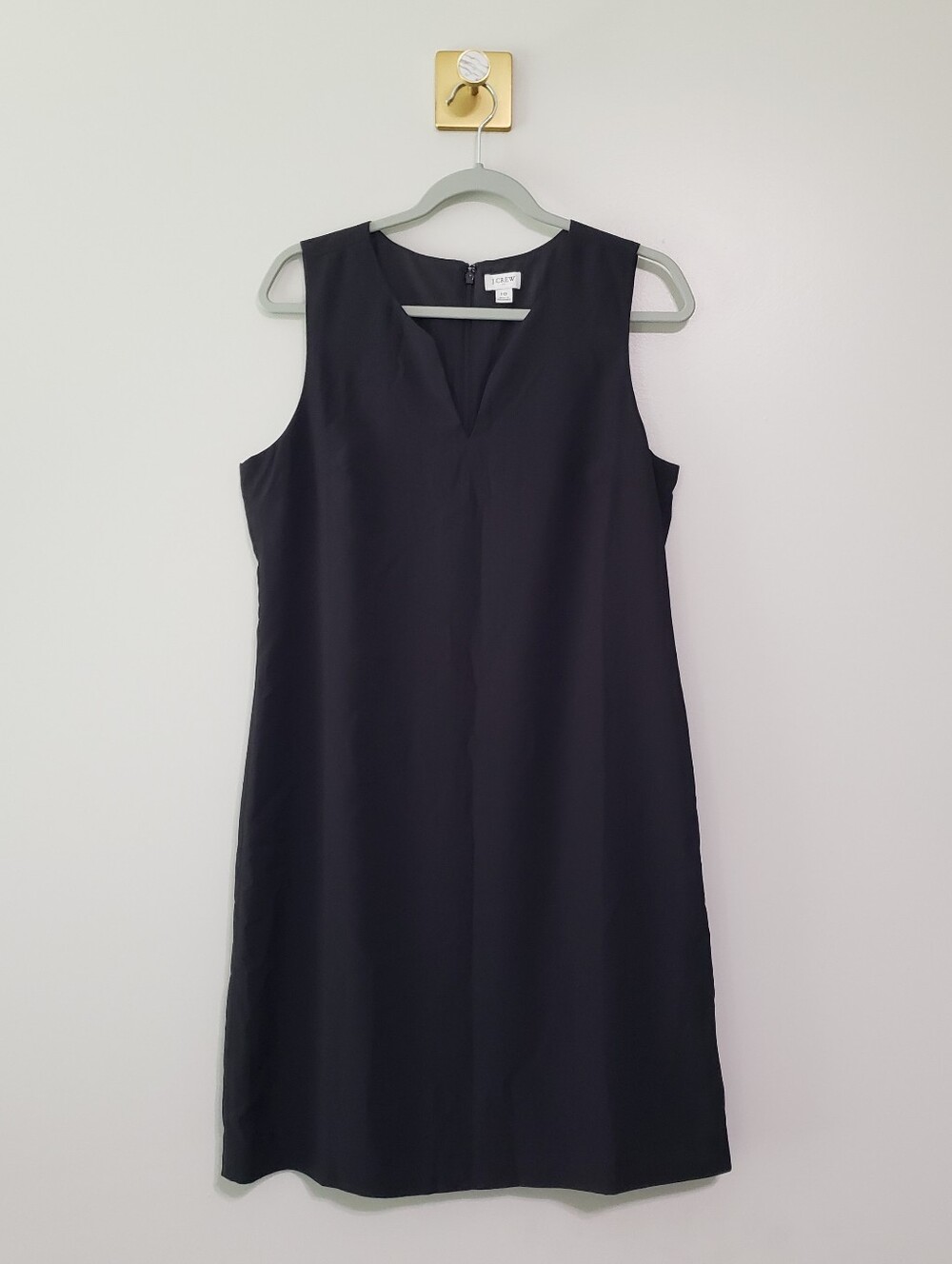 J. Crew Classic Black Sleeveless Suiting Dress 10 Split V-neck Office Career